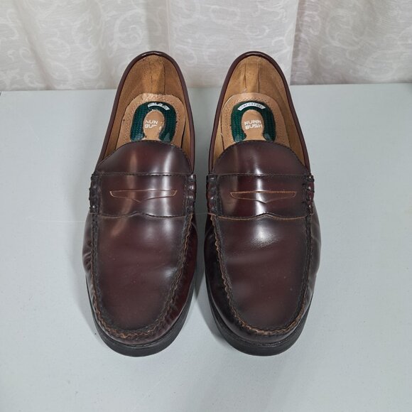 Nunn Bush Mens Moc Toe Penny Loafers Shoes Sz 11W Leather Burgundy Slip On Gel